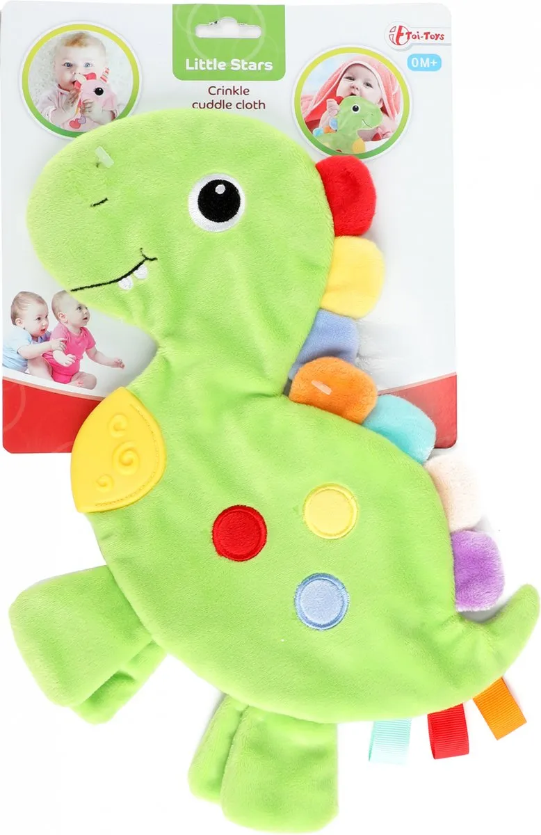 Toi-Toys Knisperdoekje Dino Junior Pluche 35cm Groen