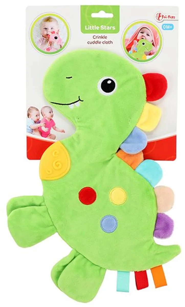 Toi-Toys Knisperdoekje Dino Junior Pluche 35cm Groen