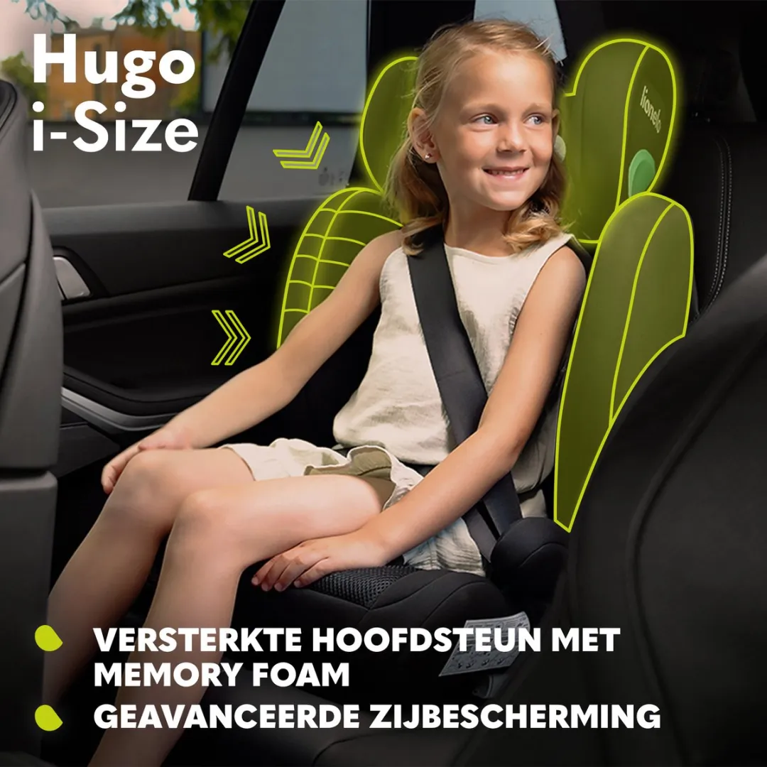 Lionelo Hugo i-Size Autostoel 100-150cm - ISOFIX & Gordel - Zwart-Rood