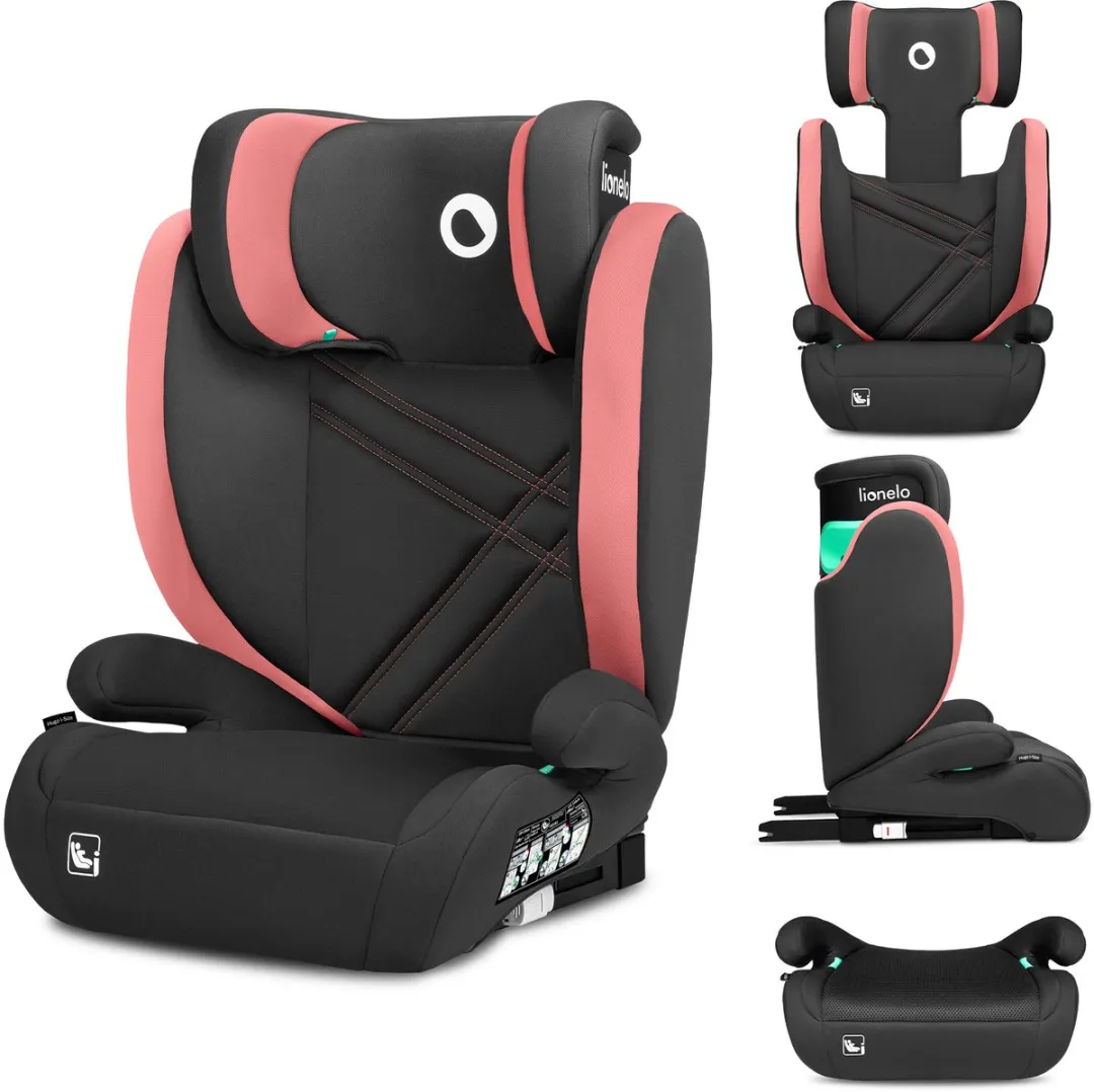 Lionelo Hugo i-Size Autostoel 100-150cm - ISOFIX & Gordel - Zwart-Rood