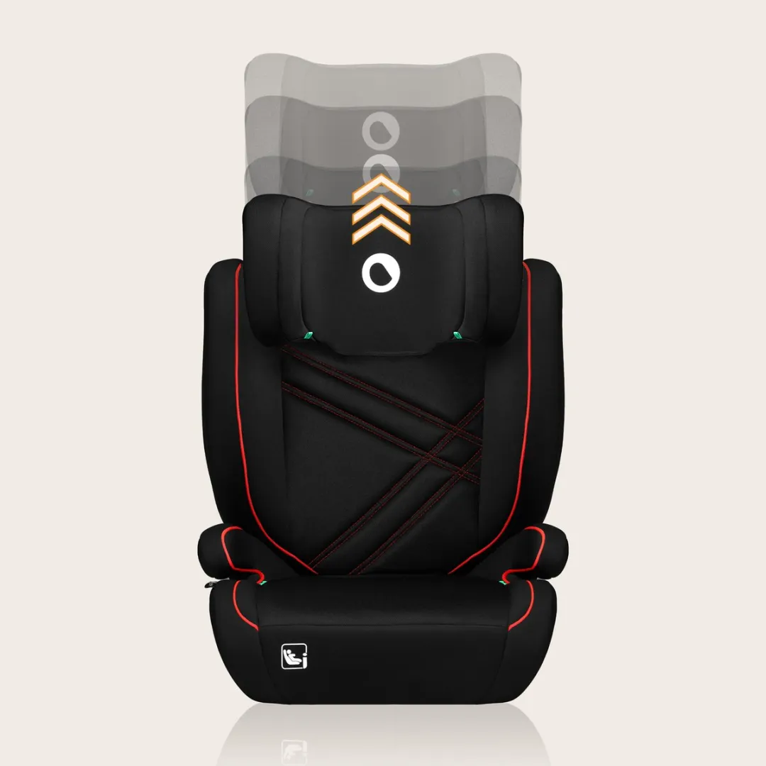 Lionelo Hugo i-Size Autostoel 100-150cm - ISOFIX & Gordel - Zwart-Rood