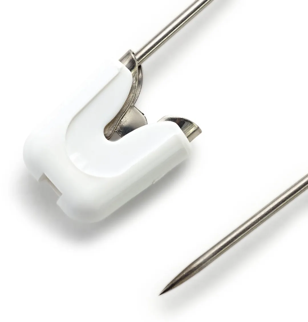 Babyveiligheidsspelden edelstaal 55 mm wit 4 st. - Veiligheidsspelden - Prym