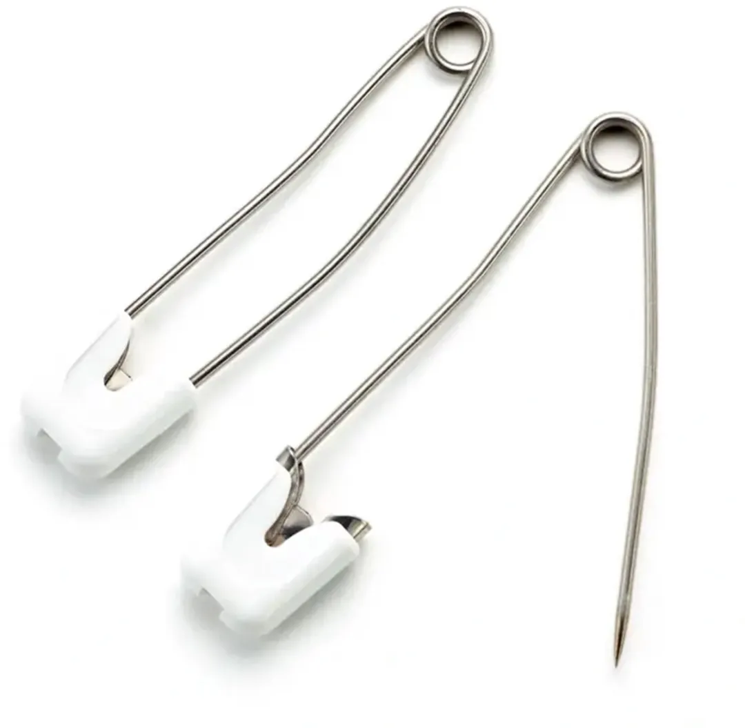 Babyveiligheidsspelden edelstaal 55 mm wit 4 st. - Veiligheidsspelden - Prym