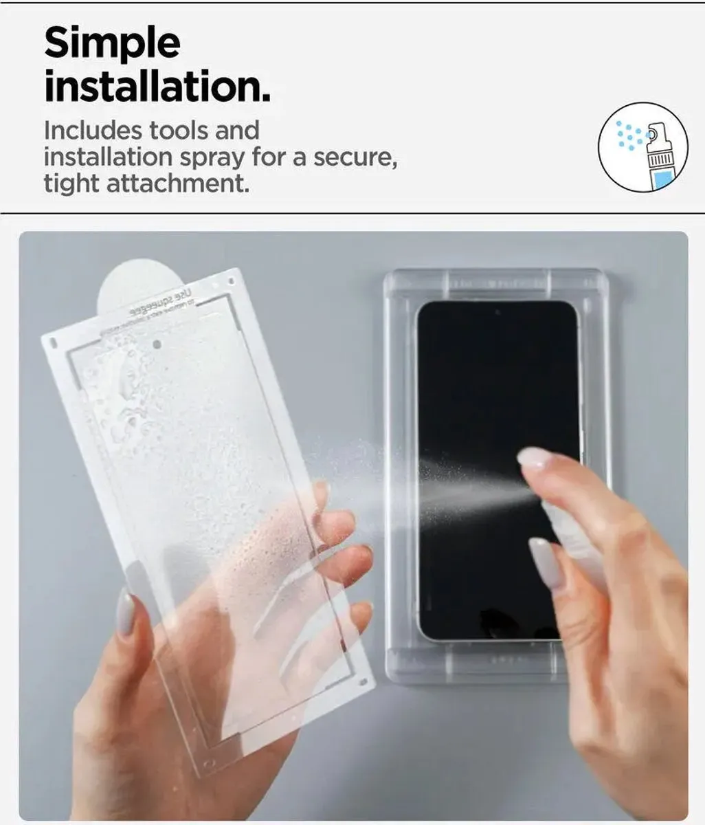 Spigen EliteShield EZ Fit Schermbeschermer Galaxy S25+ - Tempered Glass - afbeelding 6 van 6