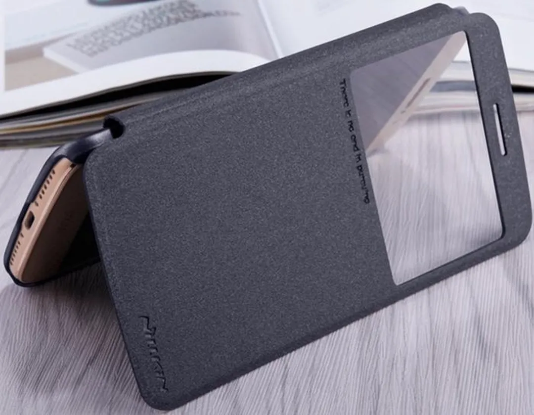 Nillkin New Sparkle S-View Book Case Moto M - Zwart - afbeelding 6 van 6