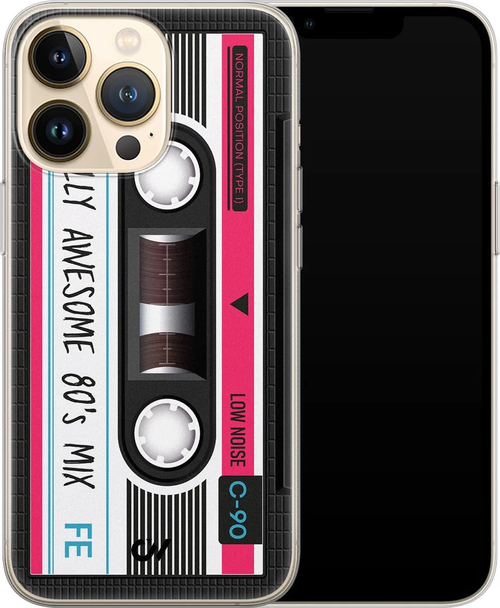 Casevibes iPhone 13 Pro Hoesje - Cassette - Zwart - A/13P/UV/052