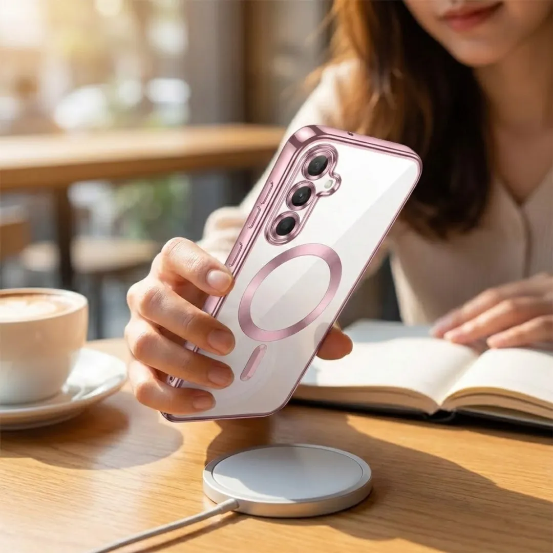 NUVEX Roze Transparant Telefoonhoesje Samsung Galaxy A54 - MagSafe