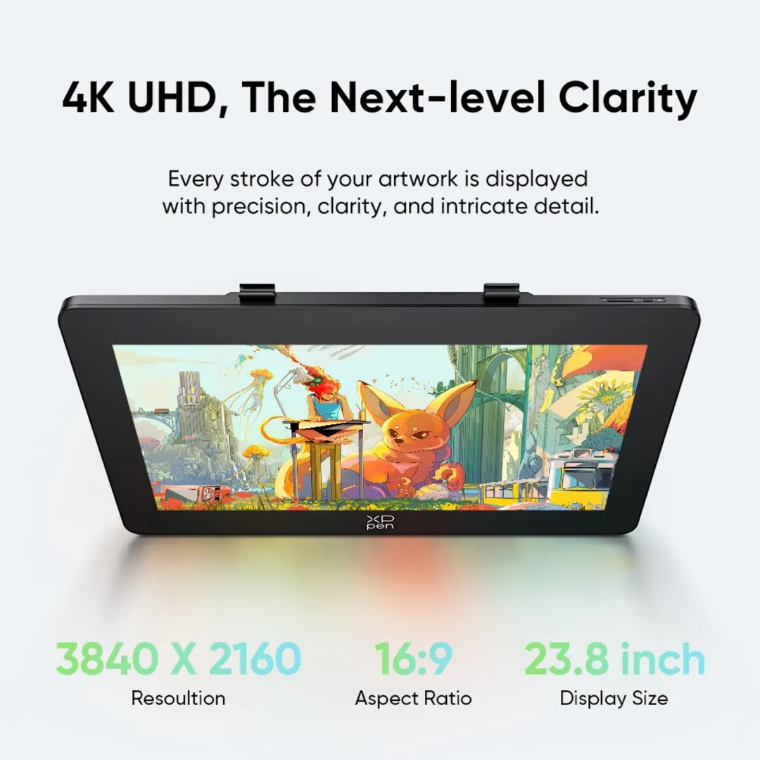 XPPen Artist Pro 24 (Gen 2) 4K - Grafisch tablet met 24-inch 4K-scherm (3840 x 2160) - Dubbele X3 Pro Smart Chip-stylus met 16384 drukniveaus - Compatibel met Windows, Mac, Linux, Chrome en Android