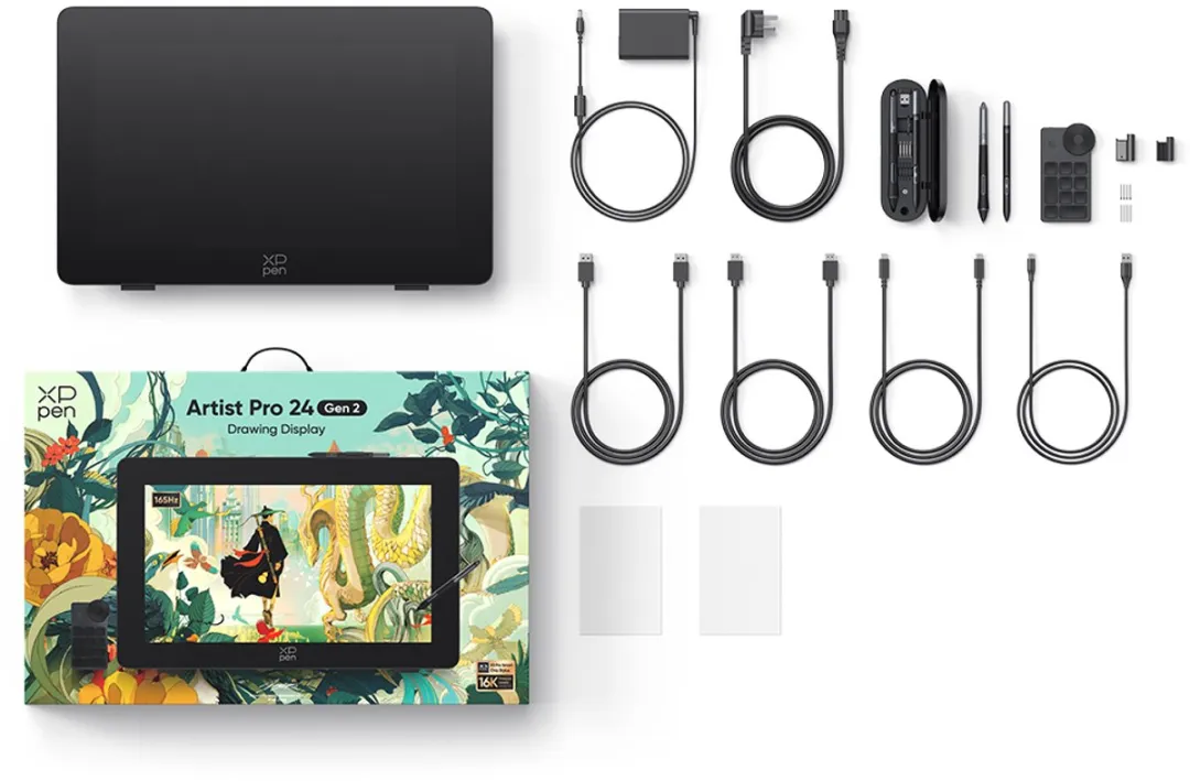 XPPen Artist Pro 24 (Gen 2) 4K - Grafisch tablet met 24-inch 4K-scherm (3840 x 2160) - Dubbele X3 Pro Smart Chip-stylus met 16384 drukniveaus - Compatibel met Windows, Mac, Linux, Chrome en Android