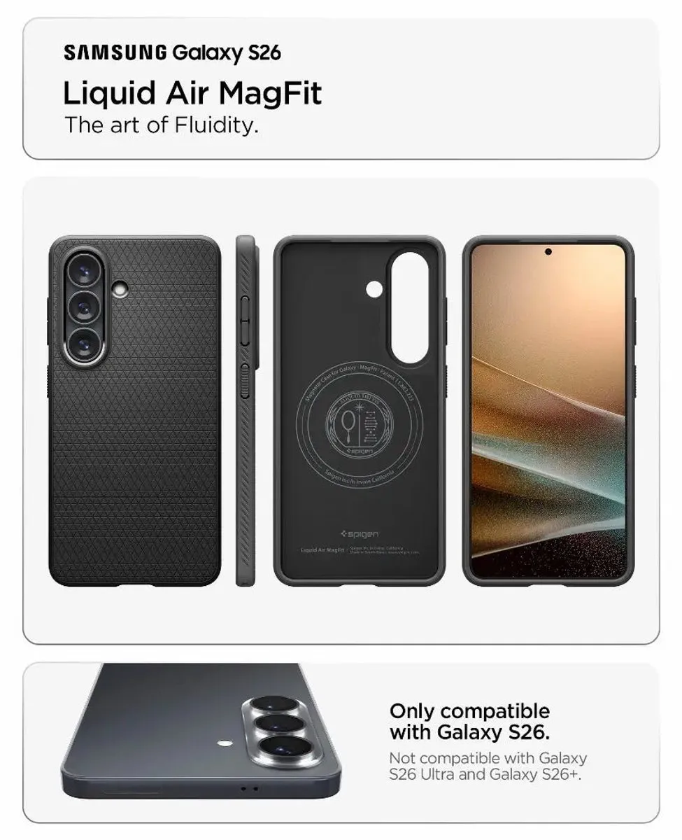 Spigen ACS10730 MagFit Backcover Samsung Galaxy S26 - Matte Black - afbeelding 6 van 6
