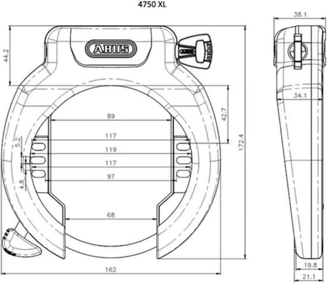 ABUS Amparo Pro 4750 XL Ringslot - Zwart