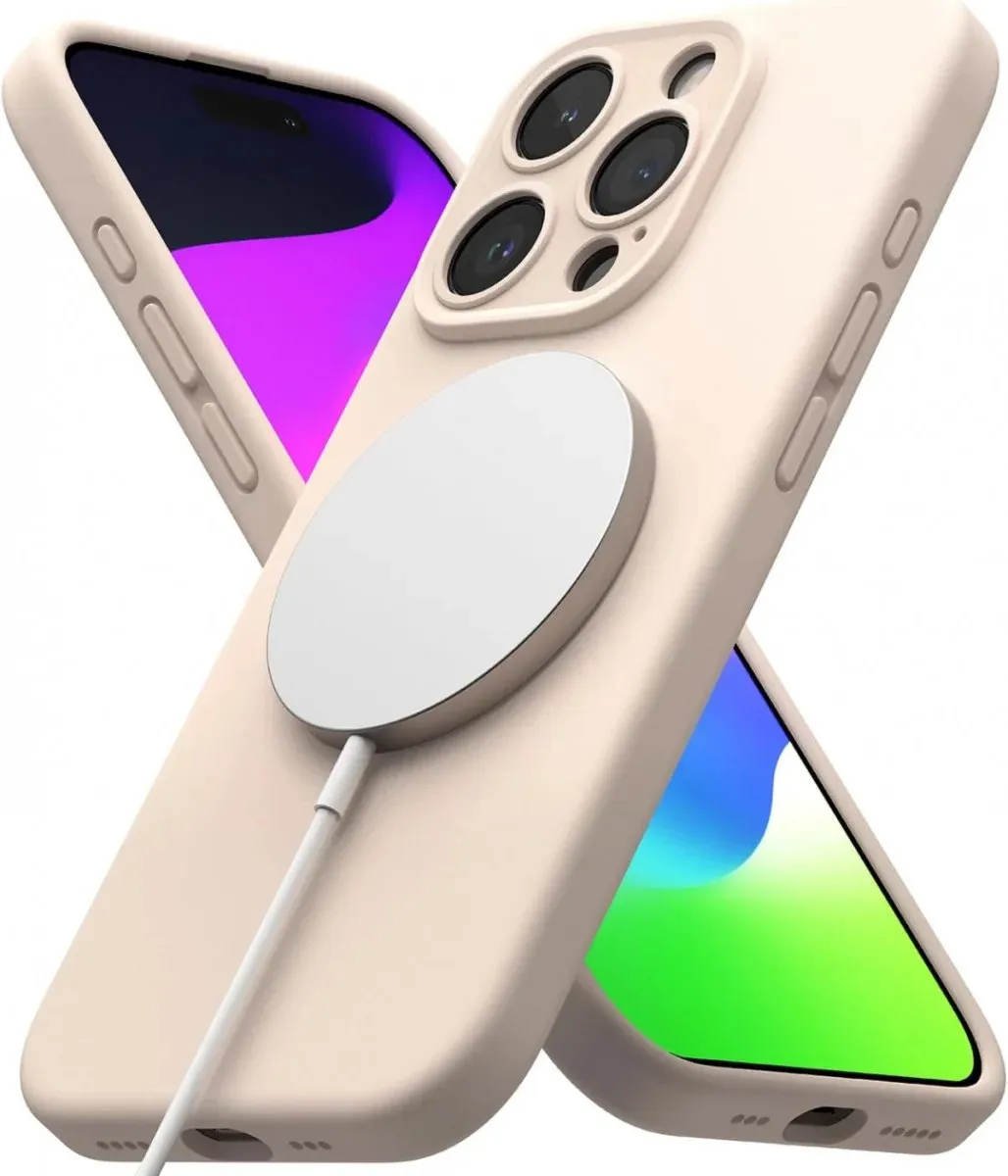 Ringke Silicone Hoesje iPhone 15 Pro Max - MagSafe Roze