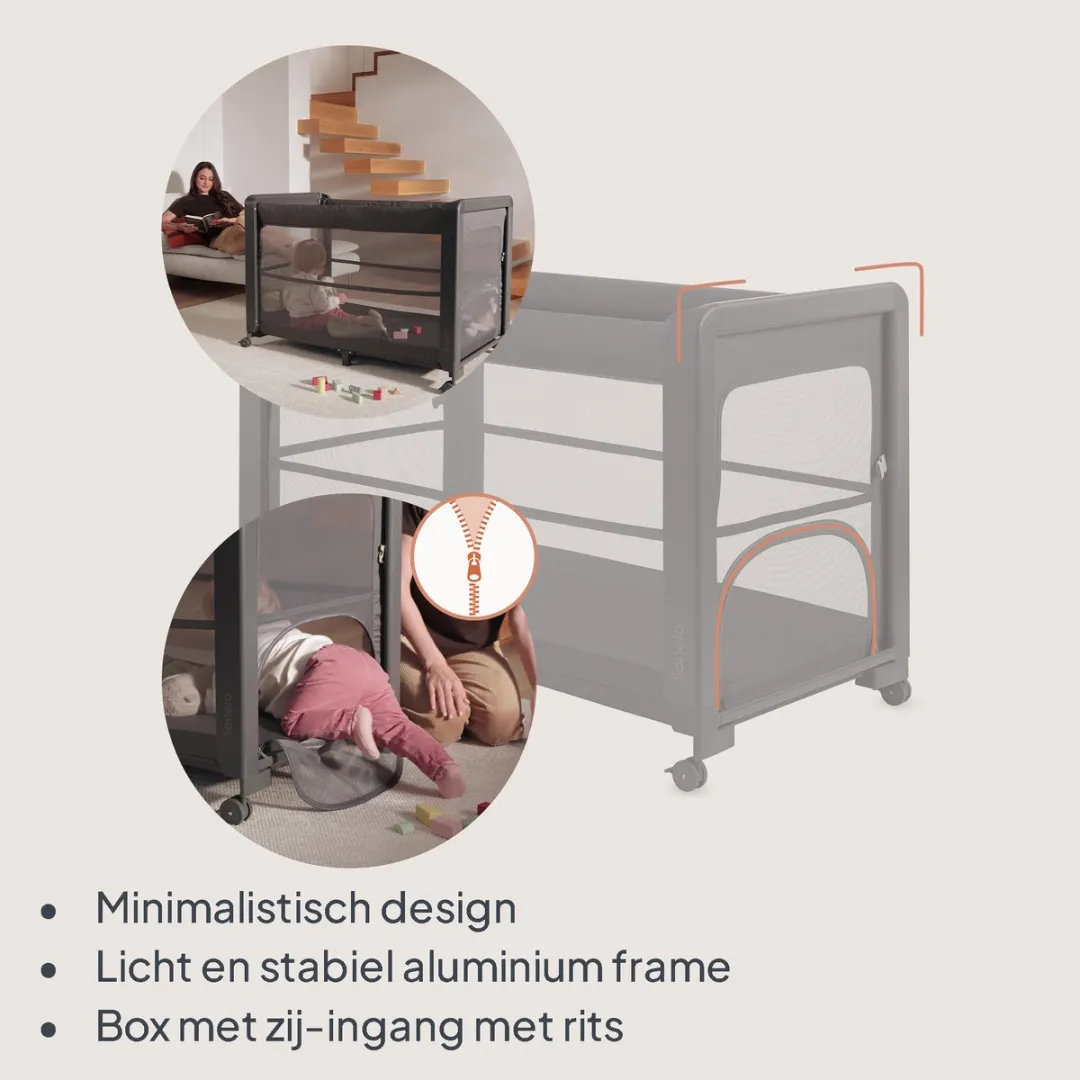 Lionelo Patty Reisbed 5-in-1 - T25 Matras - Grijs
