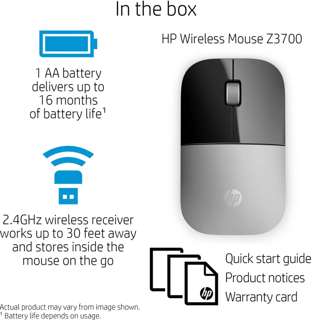 HP Z3700 Draadloze Muis X7Q44AA - Zwart/Zilver