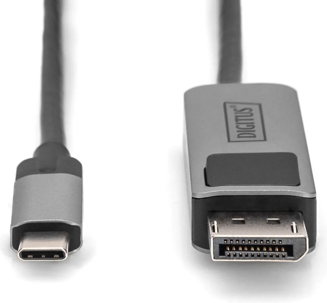 Digitus DB-300334-020-S DisplayPort Adapter - USB-C naar DisplayPort - 2m - Zwart