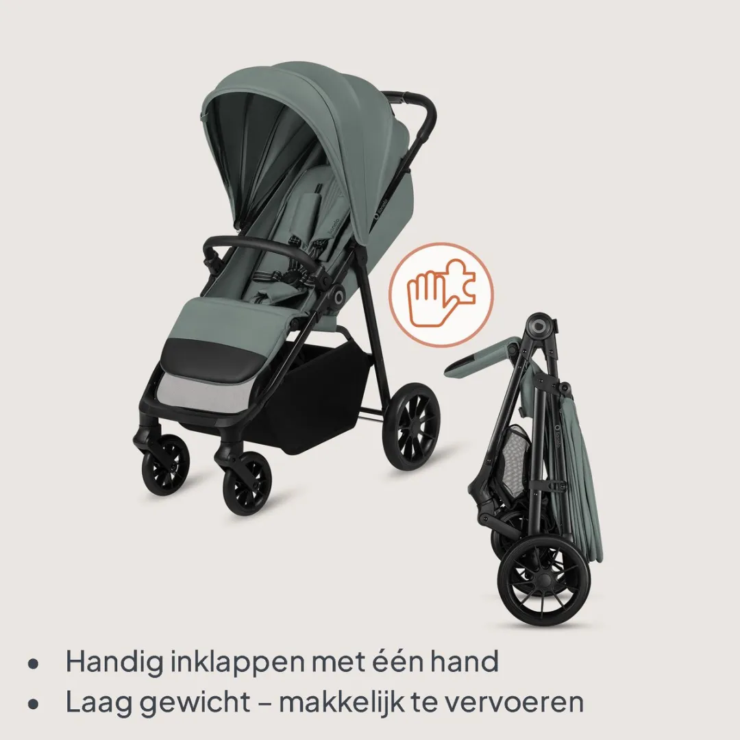 Lionelo Emerald Buggy Wandelwagen - Lichtgewicht 91cm - Grijs
