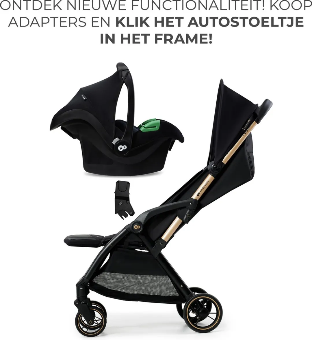 KinderKraft APINO Kinderwagen - Lichtgewicht Automatisch Opvouwbaar - Grijs