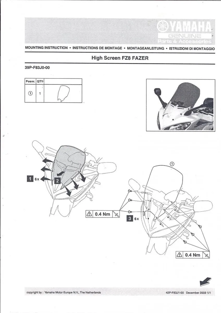 Yamaha Bulle Haute 39PF83J00000 50.5cm