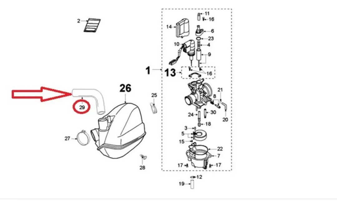 Peugeot Durite Luchtfilter 50 Ludix Trend 10P 763394