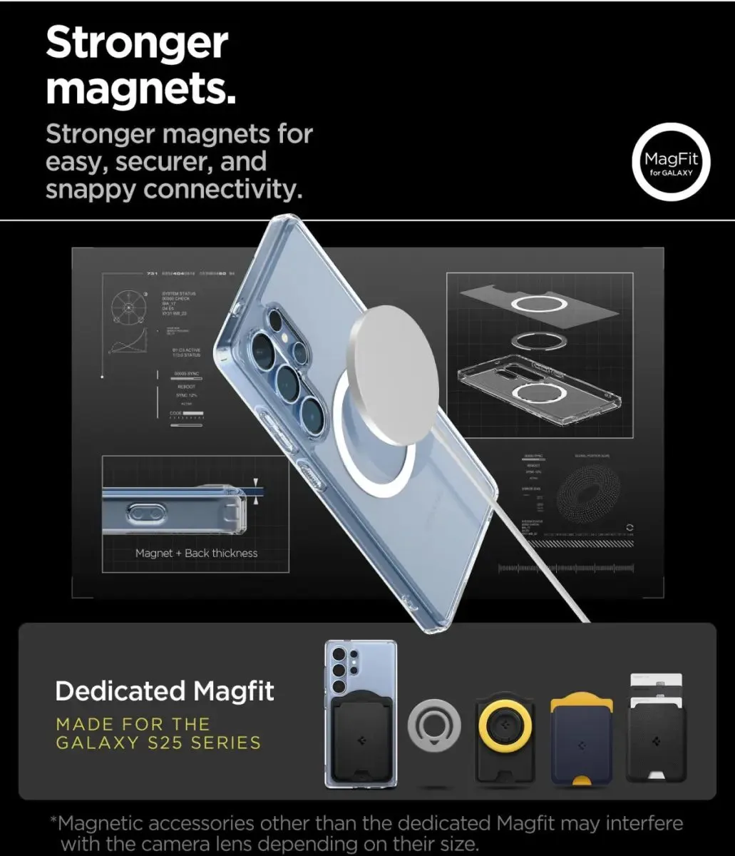 Spigen Crystal Hybrid MagFit ACS08911 Hoesje - Samsung Galaxy S25 Ultra - Wit