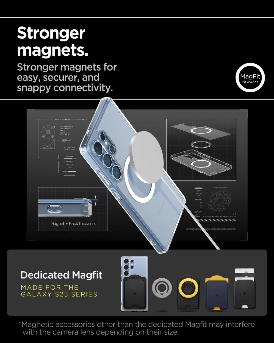 Spigen Crystal Hybrid MagFit ACS08911 Hoesje - Samsung Galaxy S25 Ultra - Wit