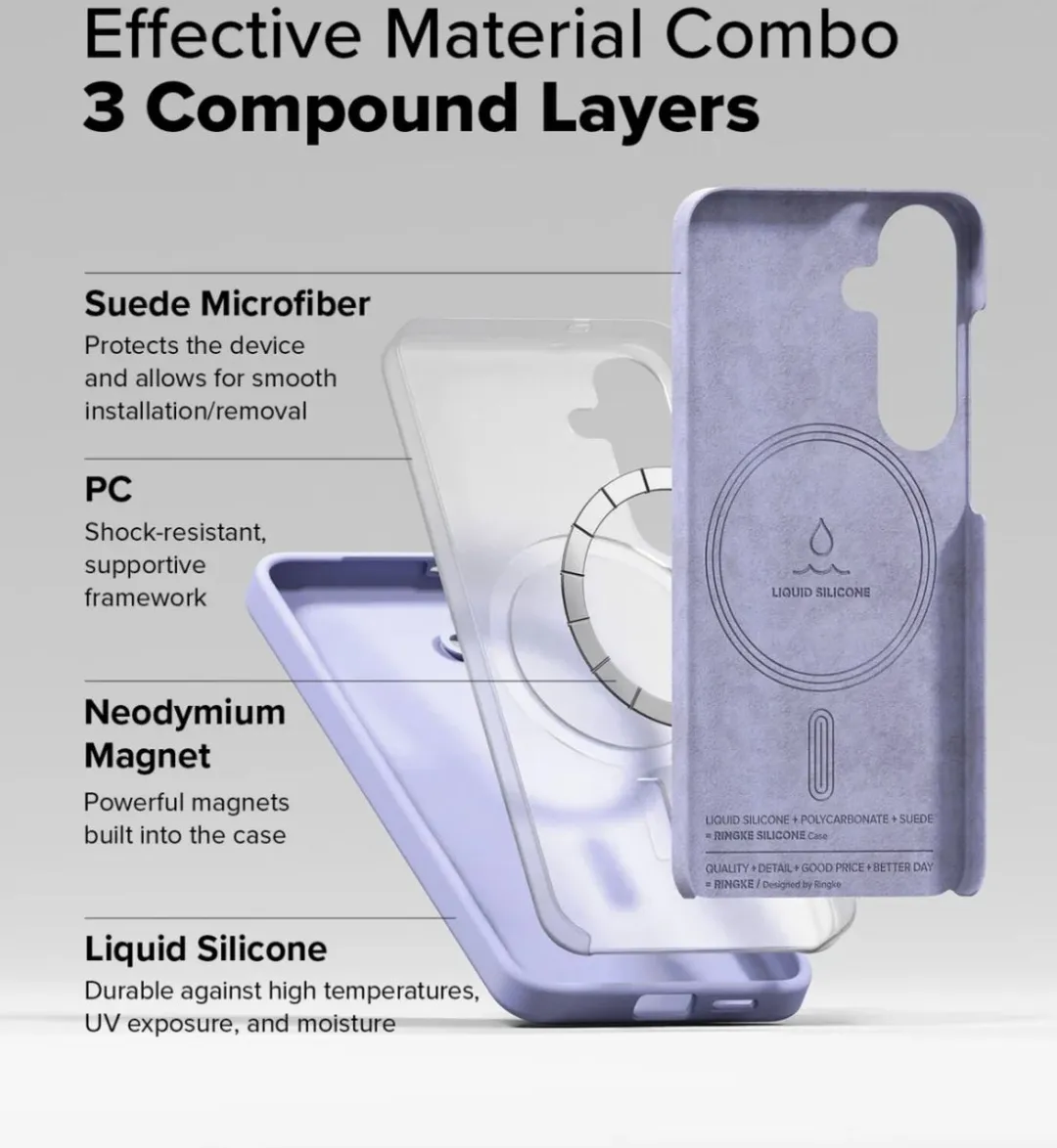Ringke Silicone Magnetic Hoesje Samsung Galaxy S25 - Paars
