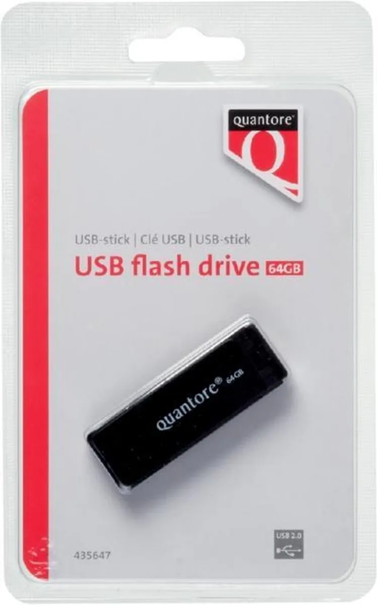 Quantore USB-stick 2.0 64GB - Zwart