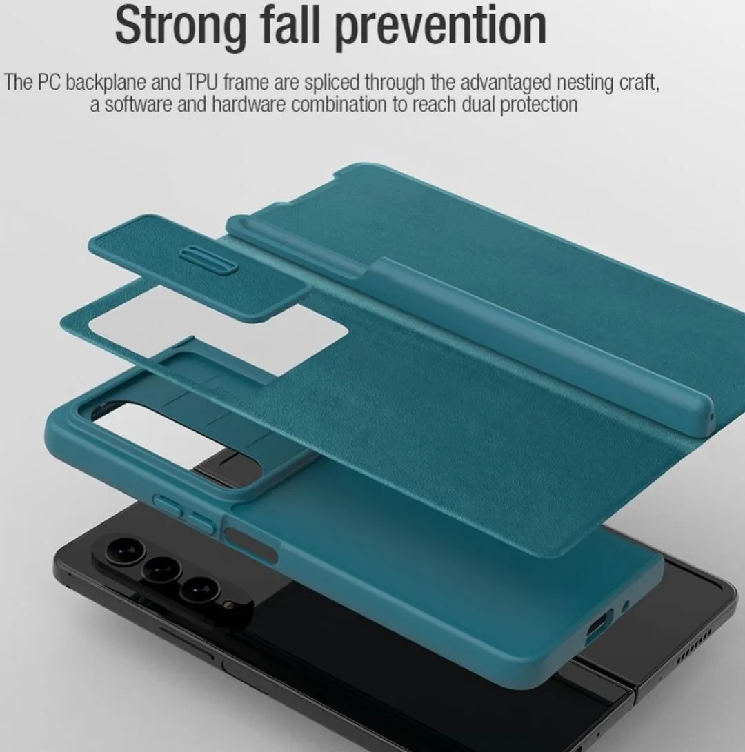 Nillkin Qin Pro Hoesje Samsung Galaxy Z Fold 4 - Groen