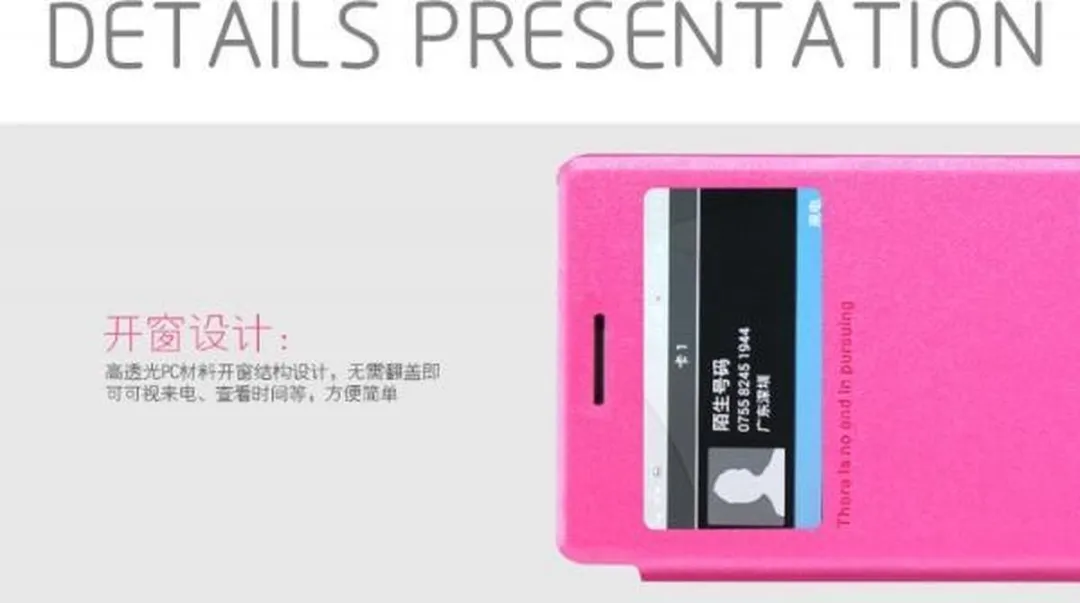 Nillkin Leather Case Huawei Ascend G6 Sparkle Series - Roze - afbeelding 6 van 6