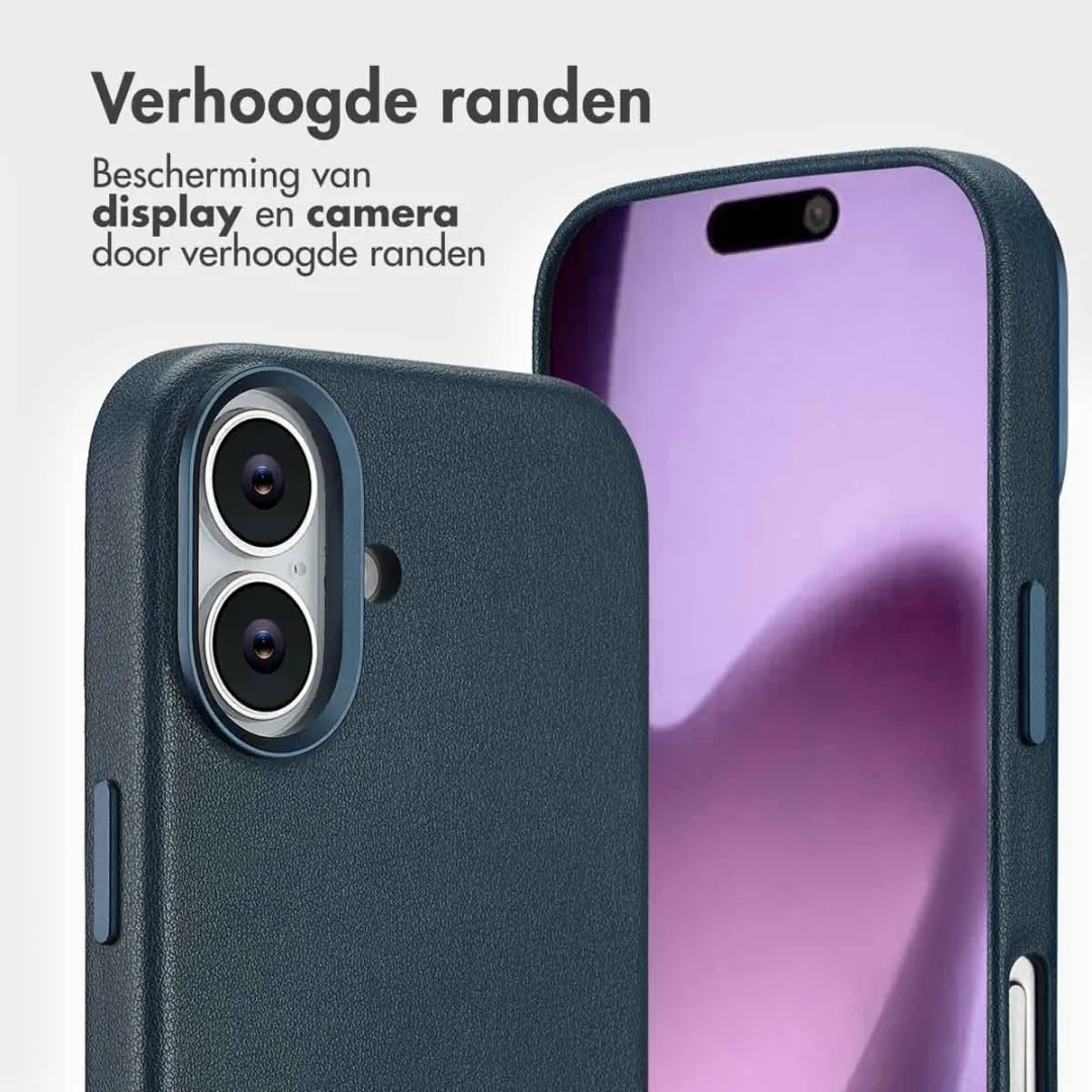 Accezz iPhone 17 Leather Bookcase Hoesje - 3 Pasjes - Nightfall Blue