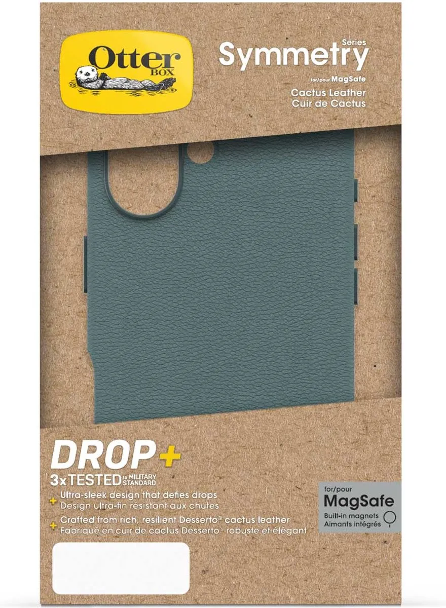 OtterBox Symmetry Cactus Leather Case iPhone 16 - Blauw