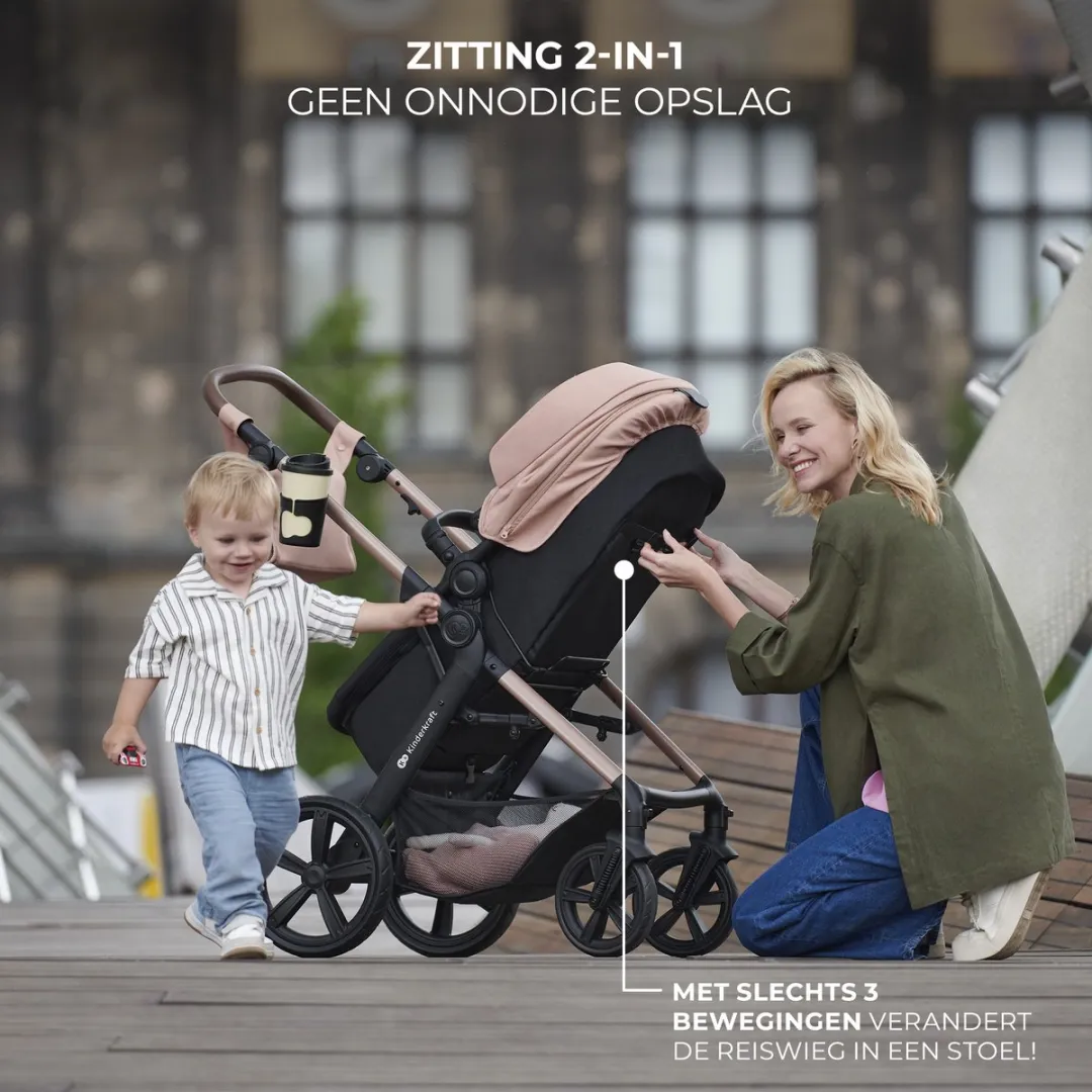 KinderKraft MOOV 2 AIR 3-in-1 Kinderwagen - Grijs