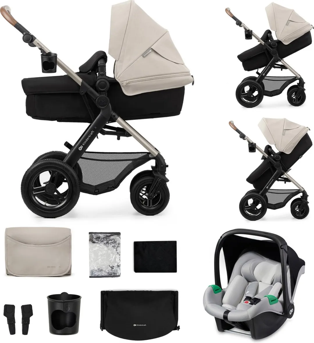 KinderKraft MOOV 2 AIR 3-in-1 Kinderwagen - Grijs
