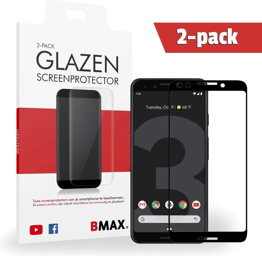 BMAX Glas Screenprotector Google Pixel 3