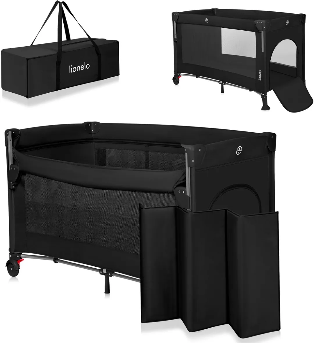 Lionelo Ellen Reisbedje 3-in-1 - Opvouwbaar - Tot 15 kg - Zwart