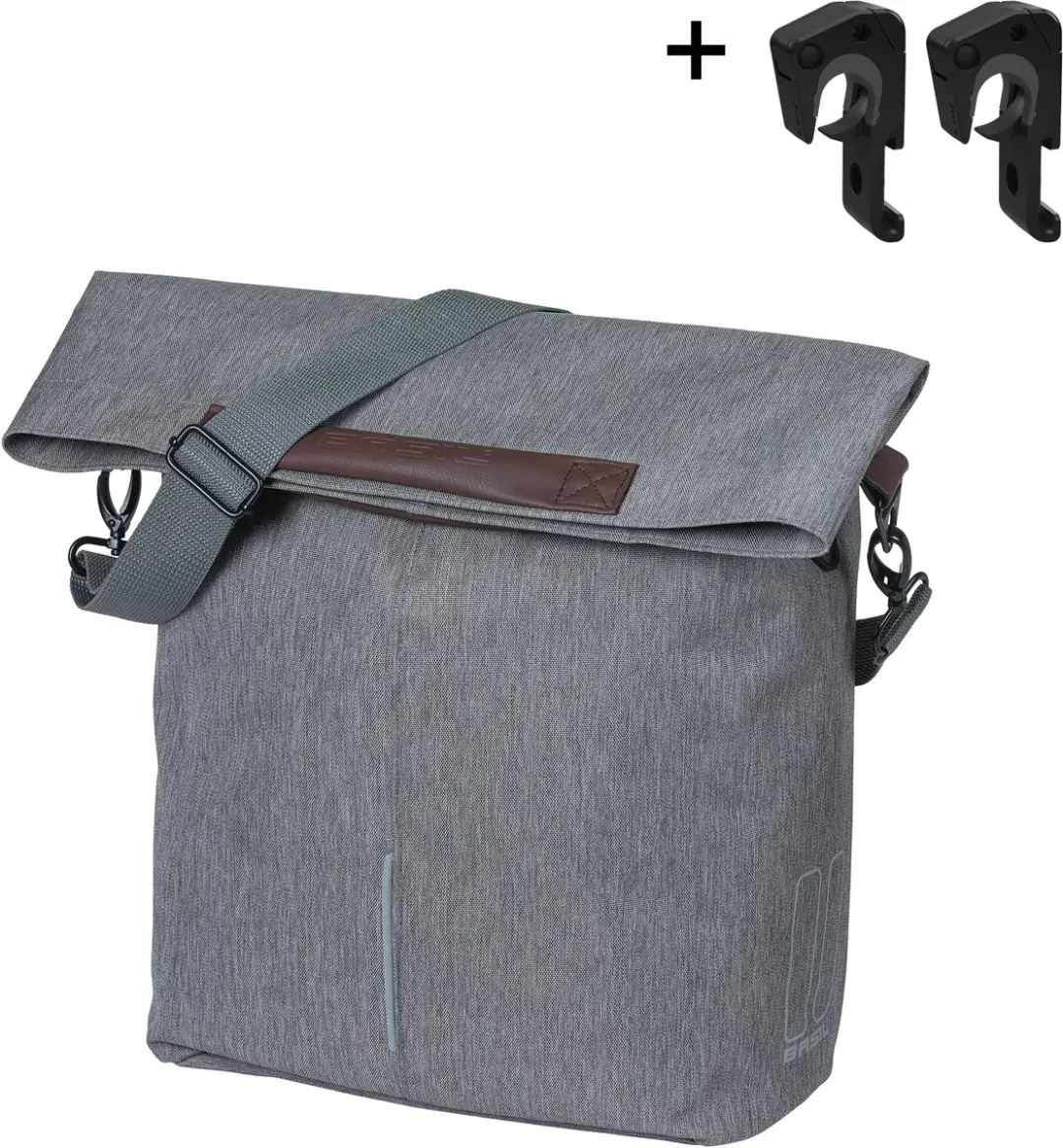 Basil City Shopper MIK Hooks Fietstas 16L - Grijs