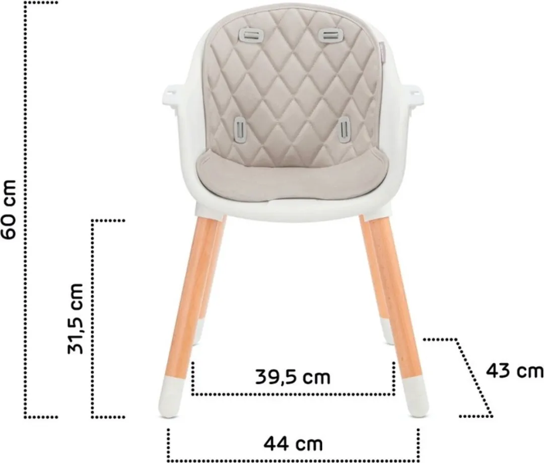 KinderKraft Sienna 2-in-1 Kinderstoel - Tot 20 kg - Grijs