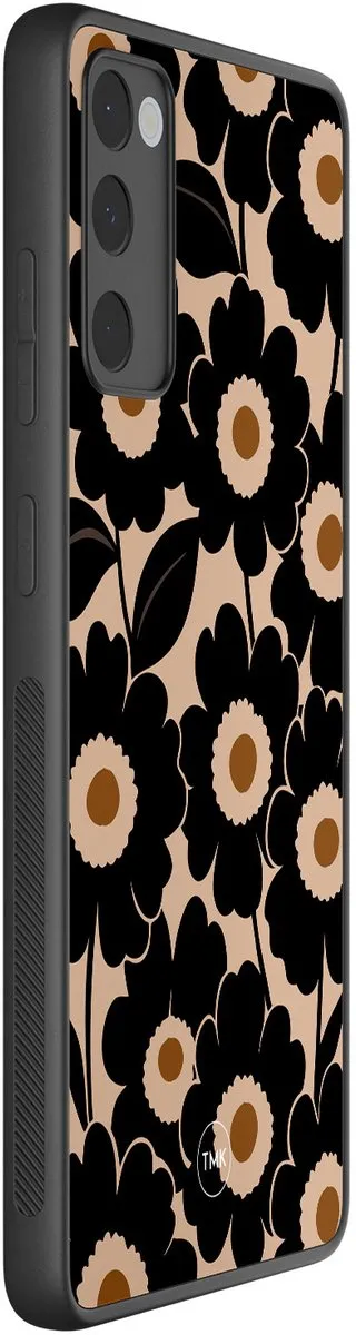 Casevibes S/S20FE/B/021 Hoesje Samsung Galaxy S20 FE - Bloom Luxe - Zwart/Bruin