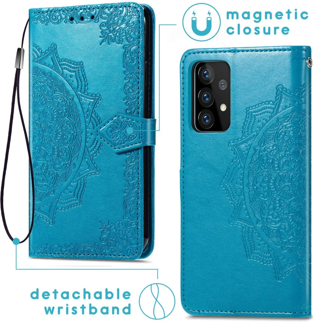 Imoshion Mandala Bookcase Hoesje - Samsung Galaxy A52/A52s - Turquoise