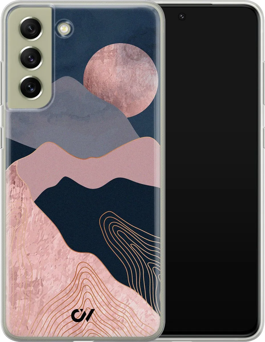 Casevibes Galaxy S21 FE Hoesje - Landscape Rosegold - Roze