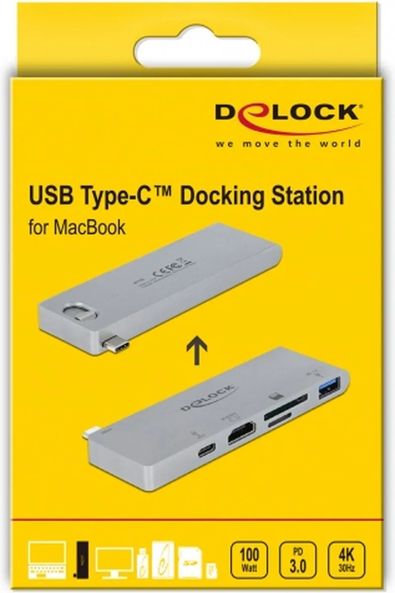 Delock 87745 Docking Station MacBook - 4K HDMI - Grijs