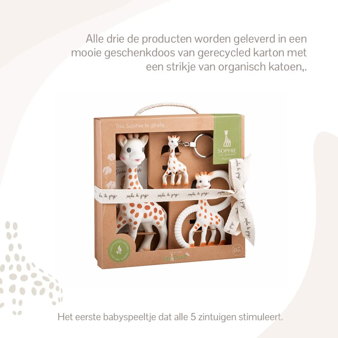 Sophie de Giraf So'Pure Trio Bijtspeelgoed - 3-delig - 100% Natuurrubber - afbeelding 6 van 6