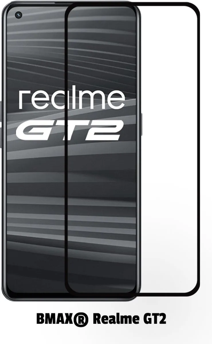 BMAX Realme GT2 Screenprotector 2 Stuks - Full Cover - Zwart