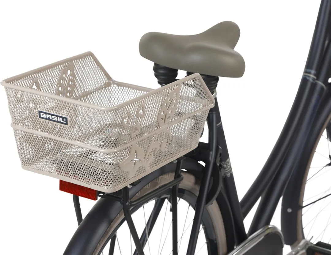 Basil Cento Flower S Fietsmand - Nude metallic