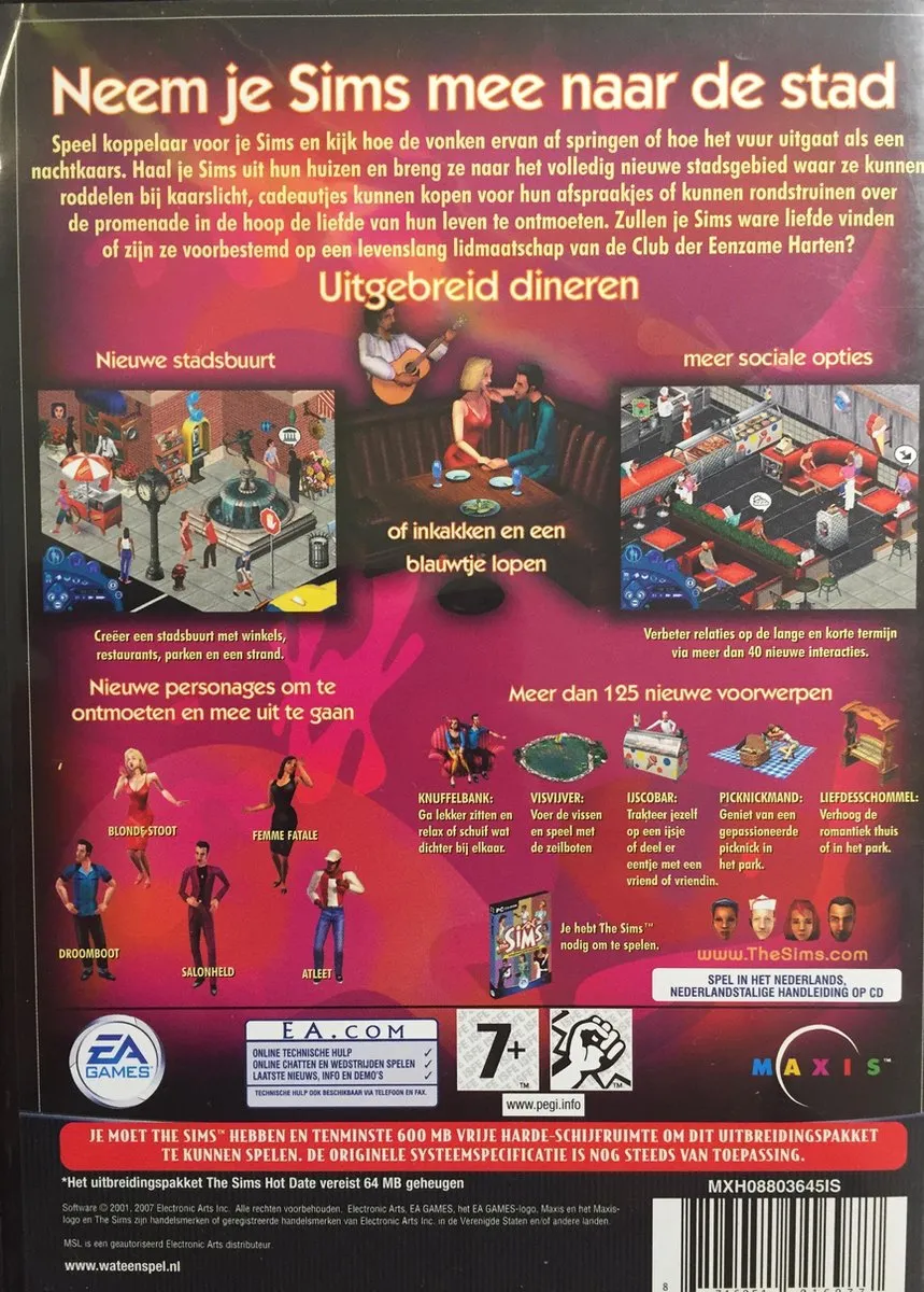 EA The Sims Hot Date Uitbreidingspakket PC