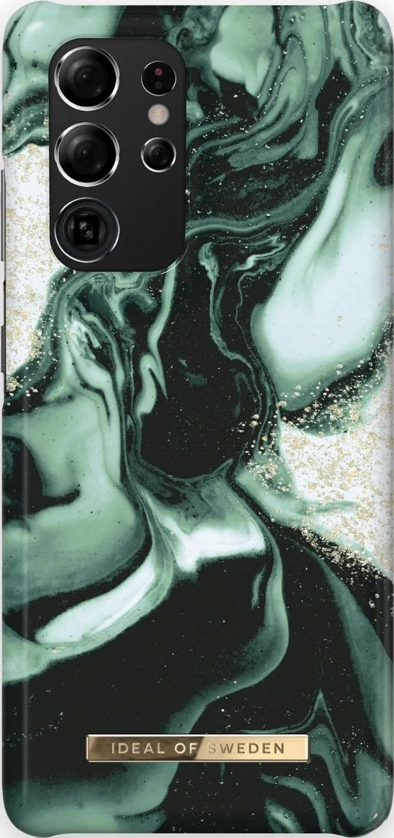 iDeal of Sweden Fashion Case Galaxy S21 Ultra Golden Olive Marble