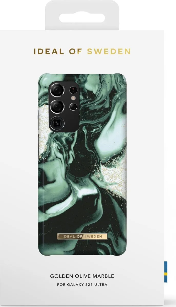 iDeal of Sweden Fashion Case Galaxy S21 Ultra Golden Olive Marble - IDFCAW21-S21U-320 - afbeelding 3 van 3