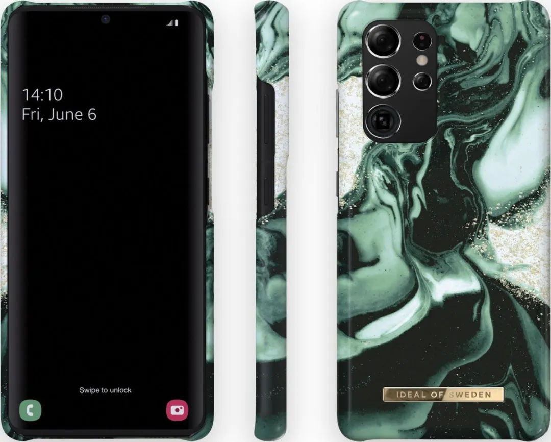 iDeal of Sweden Fashion Case Galaxy S21 Ultra Golden Olive Marble - IDFCAW21-S21U-320 - afbeelding 2 van 3