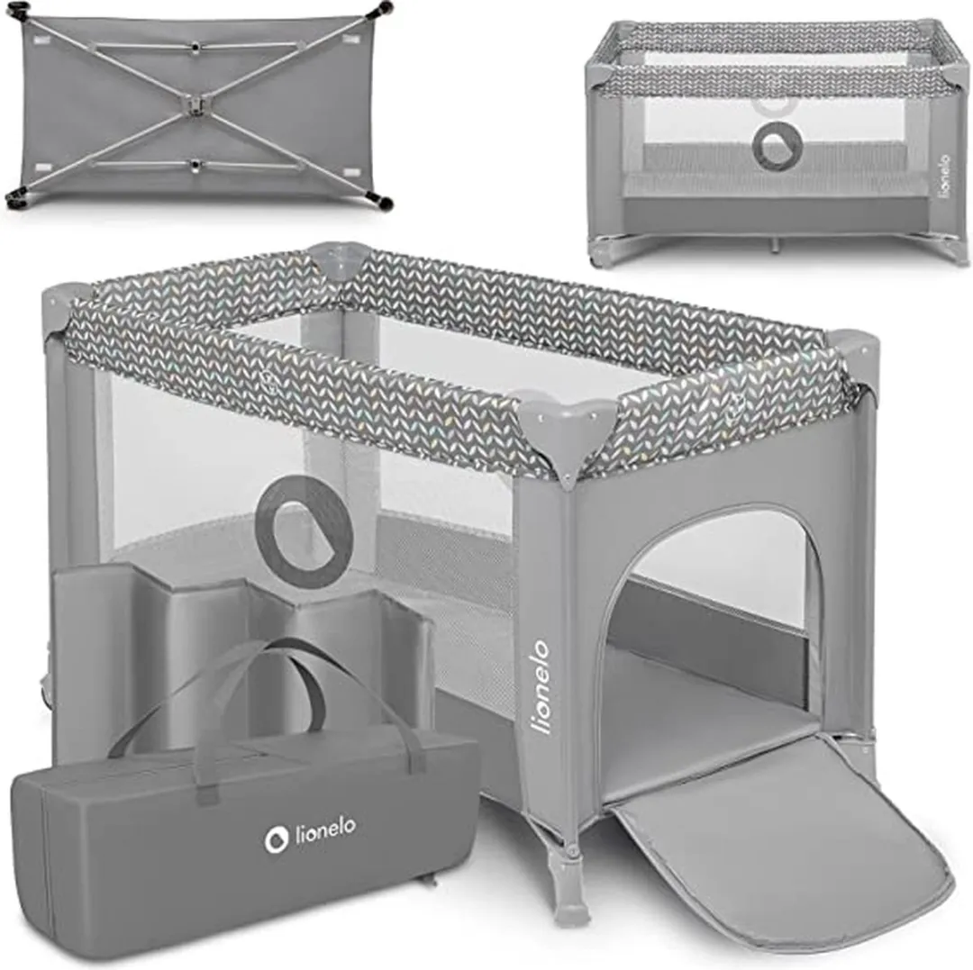 Lionelo Dream’n Play Inklapbaar Campingbedje - Babybedje met muggennet & speelgoed