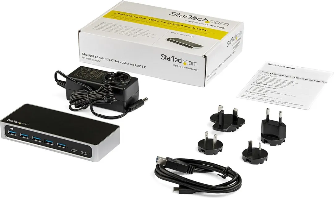 Startech HB30C5A2CSC USB Hub - Zwart/Zilver